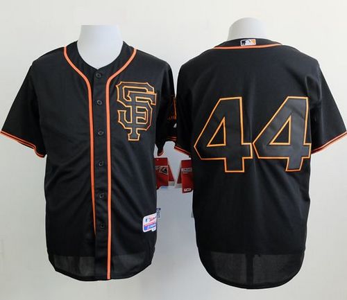 Giants #44 Willie McCovey Black Alternate Cool Base Stitched MLB Jersey - Click Image to Close